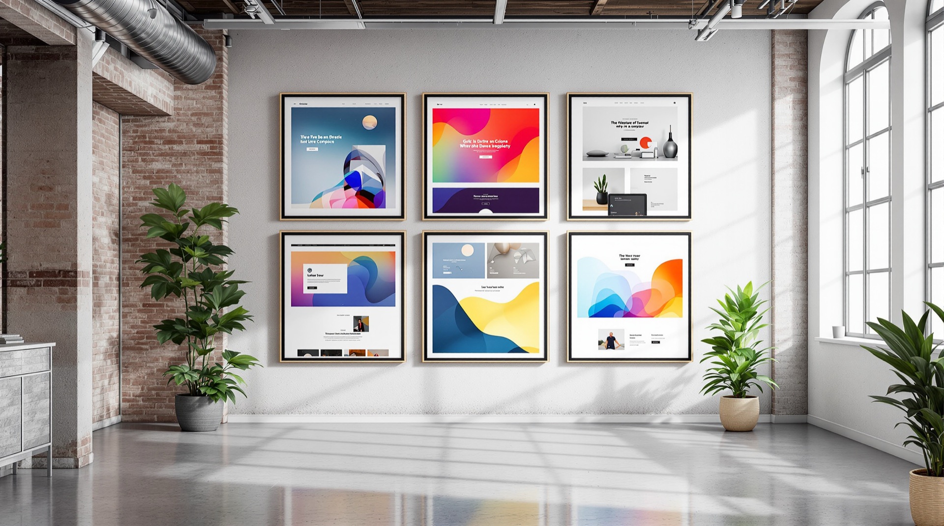 Gallery of converted website designs displayed in the PSD Loft studio